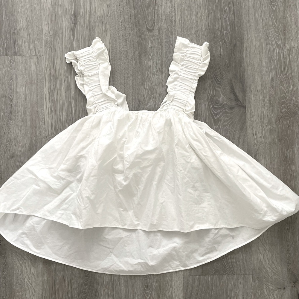 White Ruffle Zara Crop